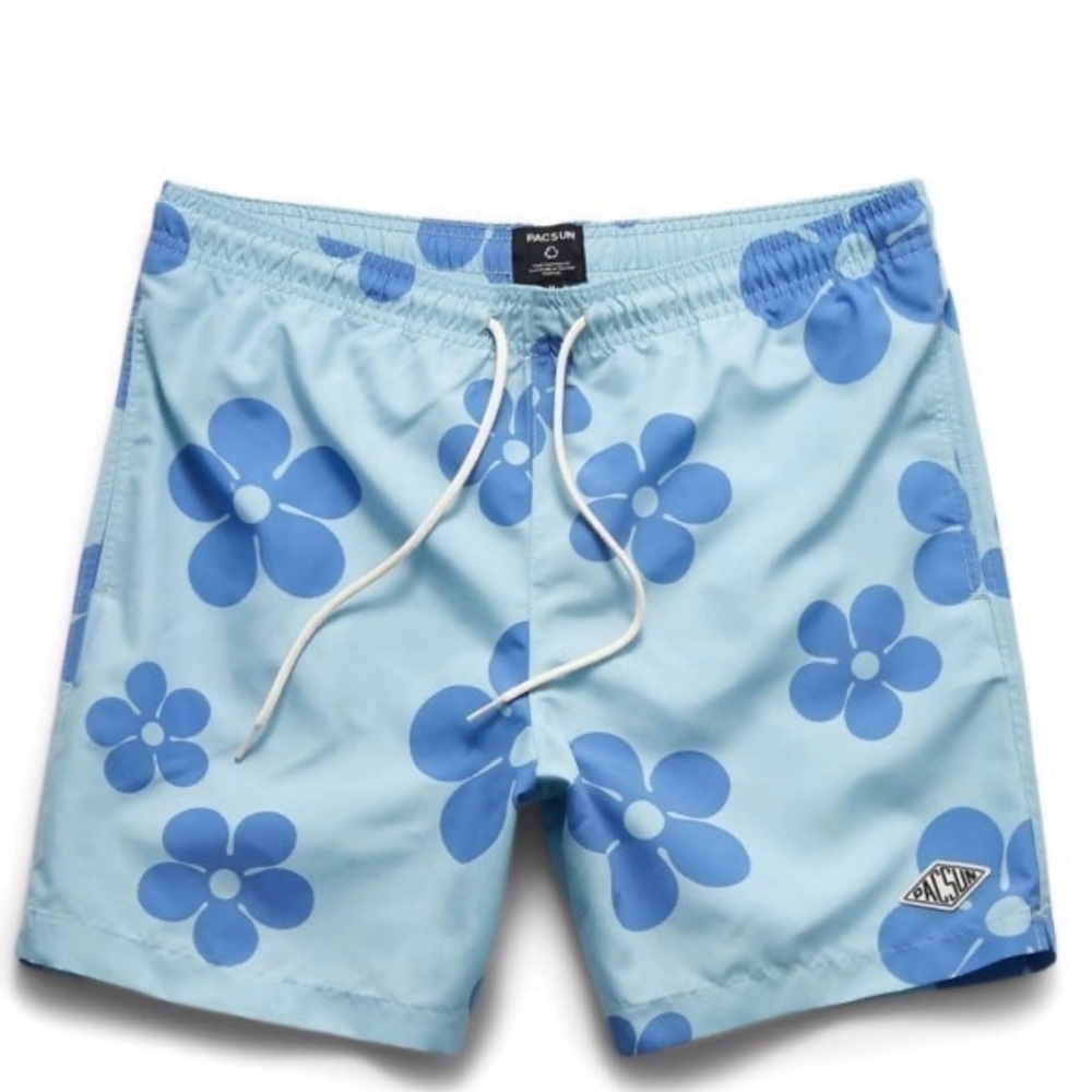 PacSun Blue Floral Men's Swim Shorts